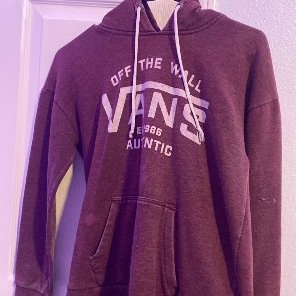 Red hoodie “Off the wall vans” Woman’s